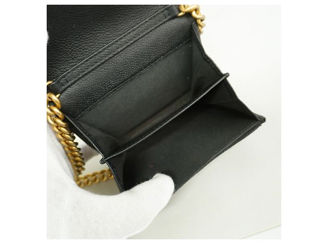 Chanel Black Chain/Shoulder Wallet Schwarz - Ansicht 4