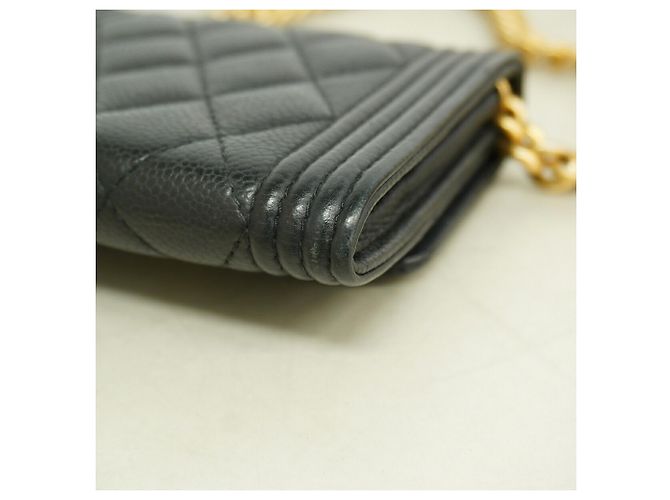 Chanel Black Chain/Shoulder Wallet Schwarz - Ansicht 6