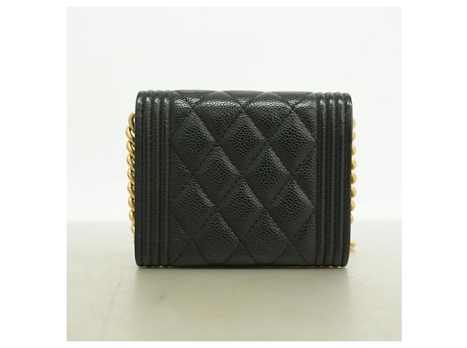 Chanel Black Chain/Shoulder Wallet Schwarz - Ansicht 9