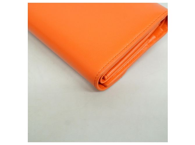Céline Portefeuille tri-fold en cuir Celine Triomphe Orange - vue 5