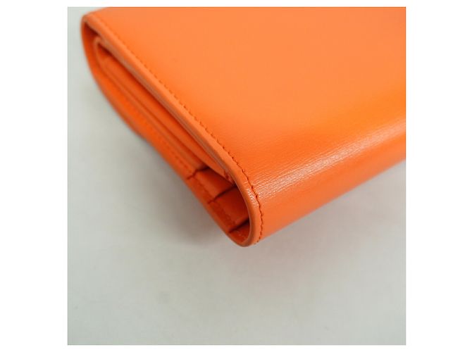 Céline Portefeuille tri-fold en cuir Celine Triomphe Orange - vue 6