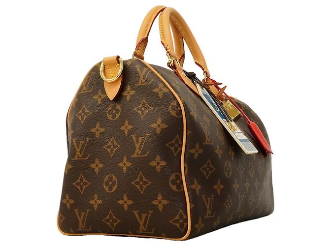 Borsa a mano Louis Vuitton Monogram Speedy Bandoulière 30 Soft Marrone Rosso - vista 2