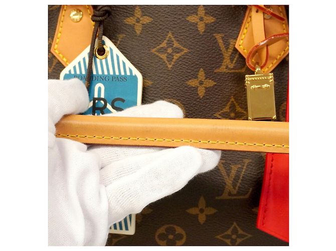 Borsa a mano Louis Vuitton Monogram Speedy Bandoulière 30 Soft Marrone Rosso - vista 8