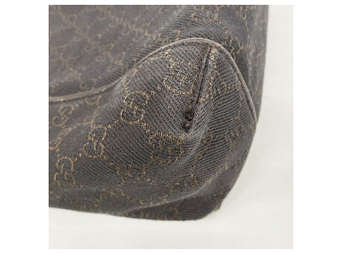 Borsa a mano Gucci in denim marrone - vista 11