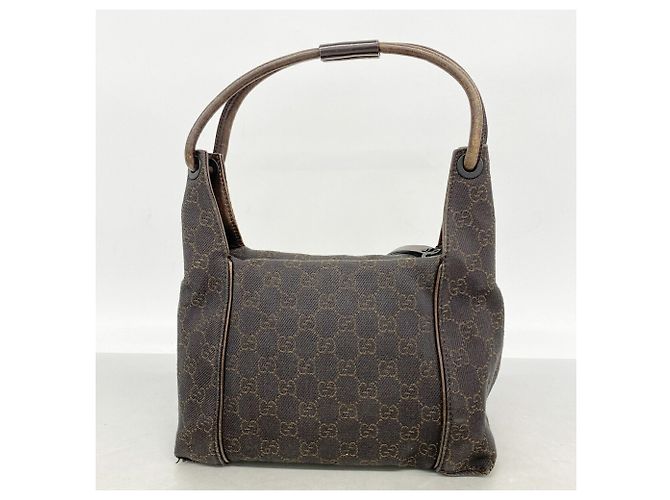 Borsa a mano Gucci in denim marrone - vista 12