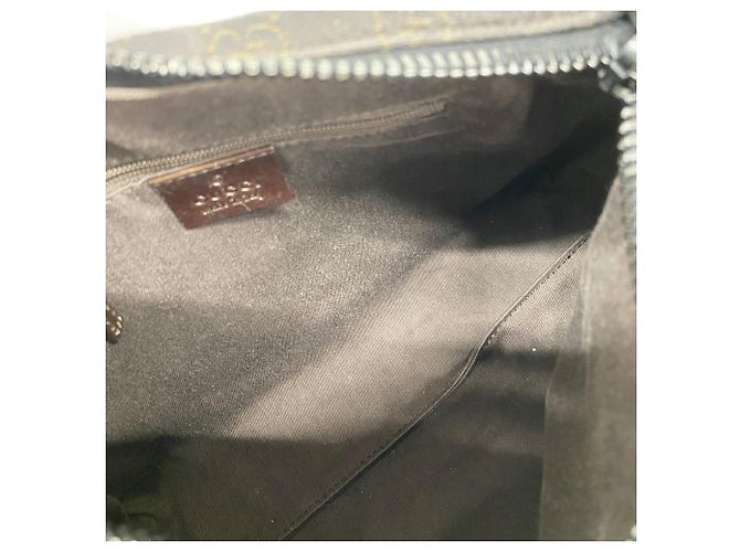 Borsa a mano Gucci in denim marrone - vista 4