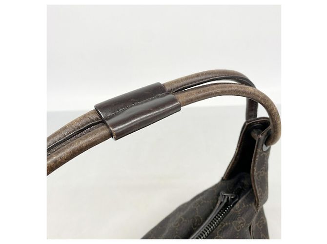 Borsa a mano Gucci in denim marrone - vista 8