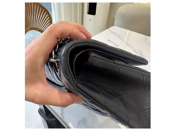 Chanel Classic Flap Medium Tasche Schwarz Lammleder - Ansicht 2