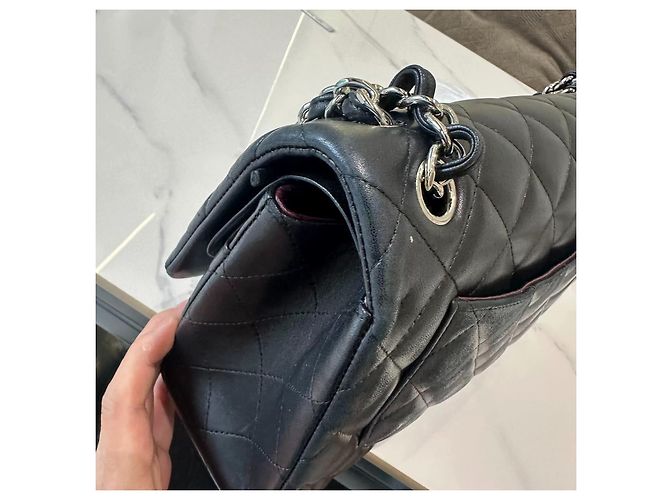 Chanel Classic Flap Medium Tasche Schwarz Lammleder - Ansicht 3