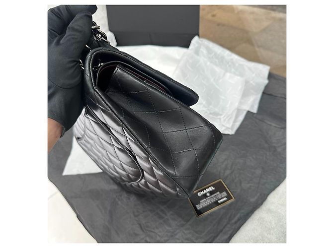 Chanel Classic Flap Medium Tasche Schwarz Lammleder - Ansicht 5