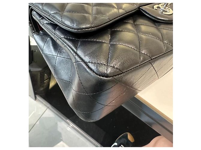 Chanel Classic Flap Medium Tasche Schwarz Lammleder - Ansicht 7