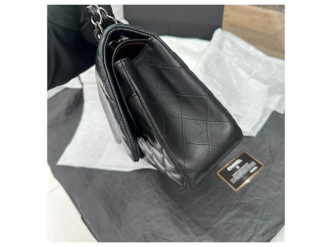 Chanel Classic Flap Medium Tasche Schwarz Lammleder - Ansicht 9