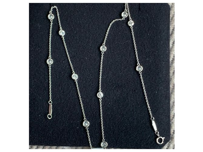 Tiffany & Co. Platin Diamant Stern Halskette Silber - Ansicht 2