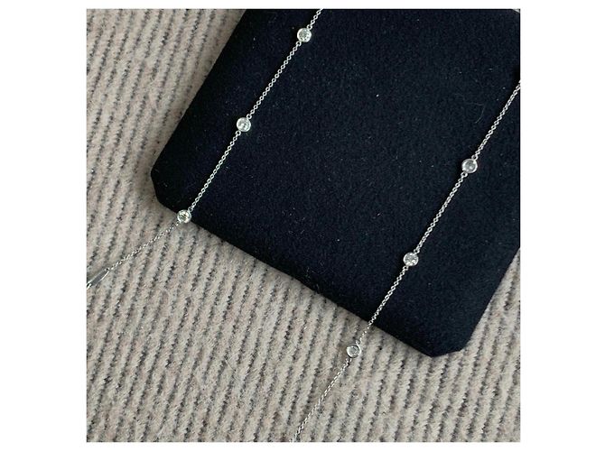 Tiffany & Co. Platin Diamant Stern Halskette Silber - Ansicht 3