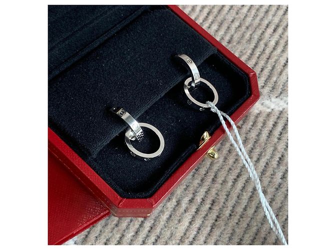Orecchini Cartier Love doppio anello in platino Argento - vista 2