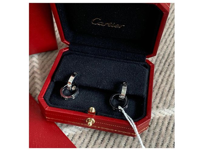 Orecchini Cartier Love doppio anello in platino Argento - vista 3