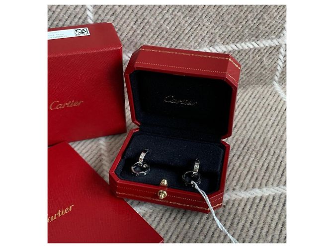 Orecchini Cartier Love doppio anello in platino Argento - vista 4