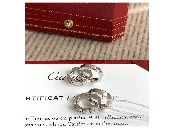 Orecchini Cartier Love doppio anello in platino Argento - vista 6