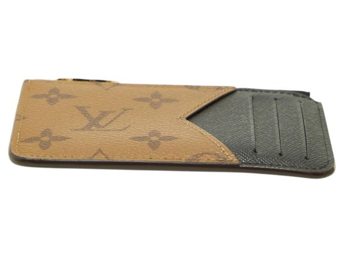 Louis Vuitton Monogram Reverse Portecarte Romy Marrom Preto Monograma - vista 3