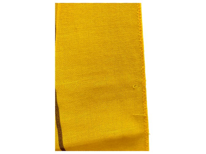 Hermès Sciarpa Pareo Hermes multicolore gialla in cotone Giallo - vista 4