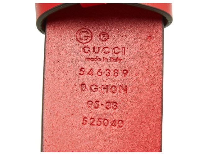 Cintura in pelle Gucci Interlocking G Rosso - vista 5