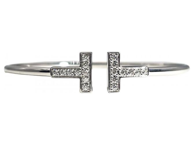 Autre Marque Bracciale Tiffany & Co. Diamond T Wire D'oro - vista 2