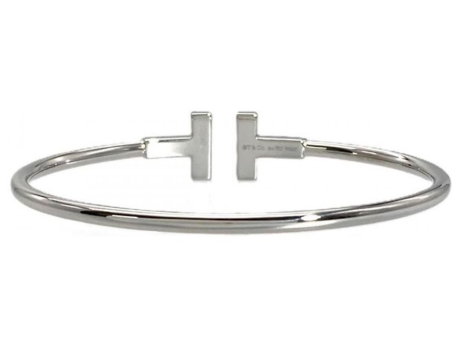 Autre Marque Bracciale Tiffany & Co. Diamond T Wire D'oro - vista 4