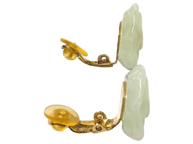 Chanel CHANEL 02P Camellia Coco Mark Clip-Ohrringe Golden Grün - Ansicht 2