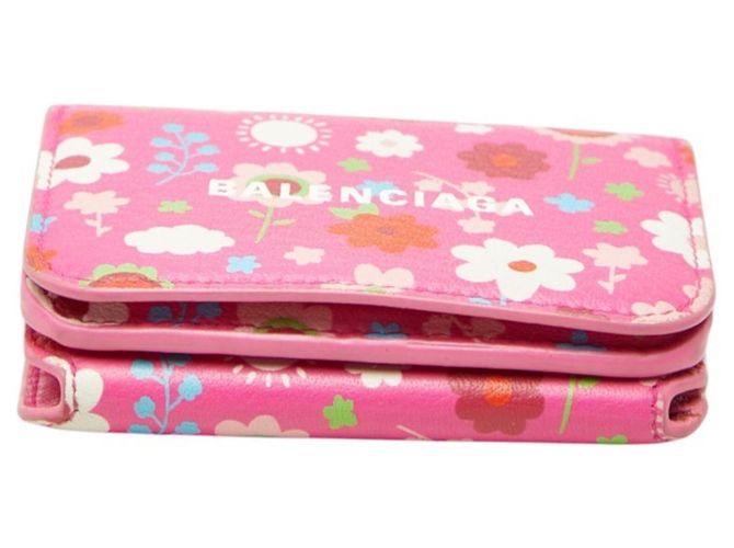 Cartera Balenciaga Flower Cash Mini Wallet Rosa Multicolor - vista 3