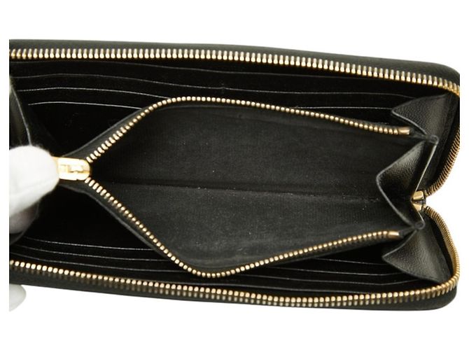 Autre Marque Cartera larga de piel negra Saint Laurent Negro - vista 7