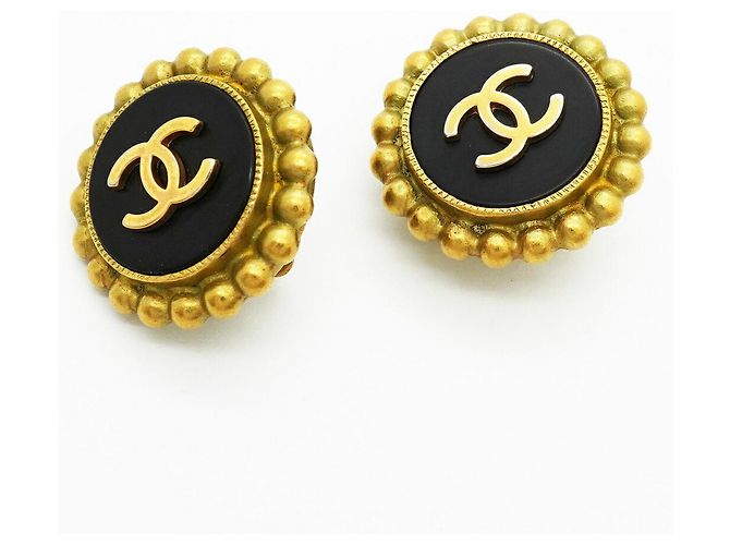 Timeless Orecchini a clip Chanel neri e oro Nero D'oro - vista 2