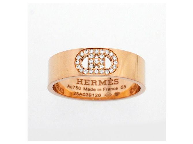 Ring Hermès Anello Hermes H d'Ancre in oro rosa 18K con diamante - vista 2