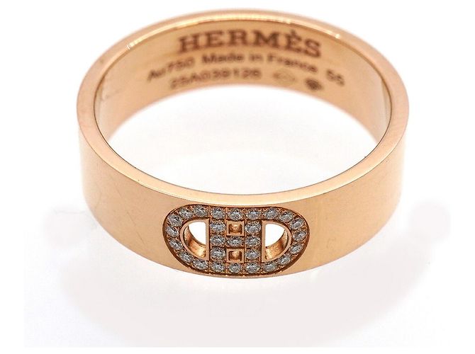 Ring Hermès Anello Hermes H d'Ancre in oro rosa 18K con diamante - vista 3