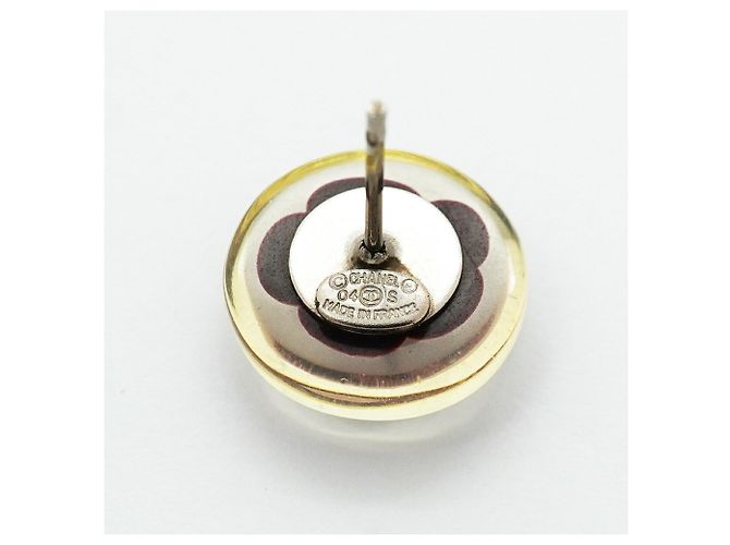 Pendientes de botón Chanel rosa y plata - vista 4
