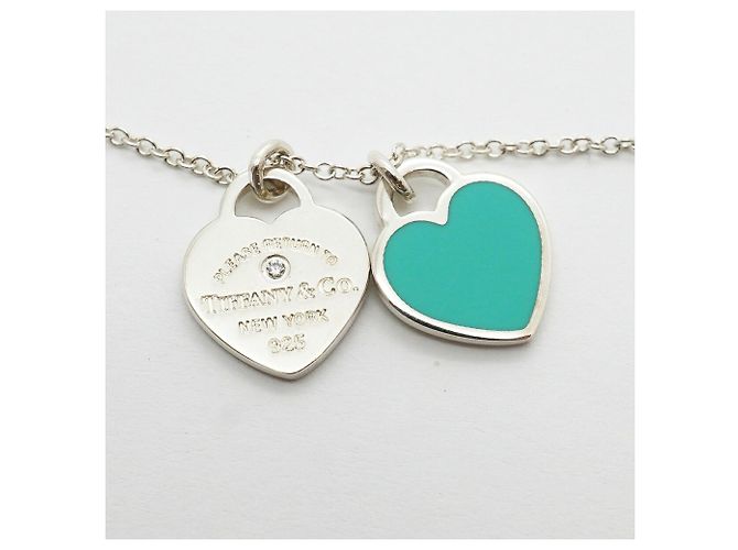 Autre Marque Collana Tiffany & Co. Double Return to Heart Blu - vista 6