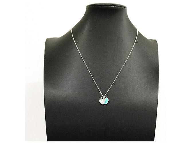 Autre Marque Collana Tiffany & Co. Double Return to Heart Blu - vista 7