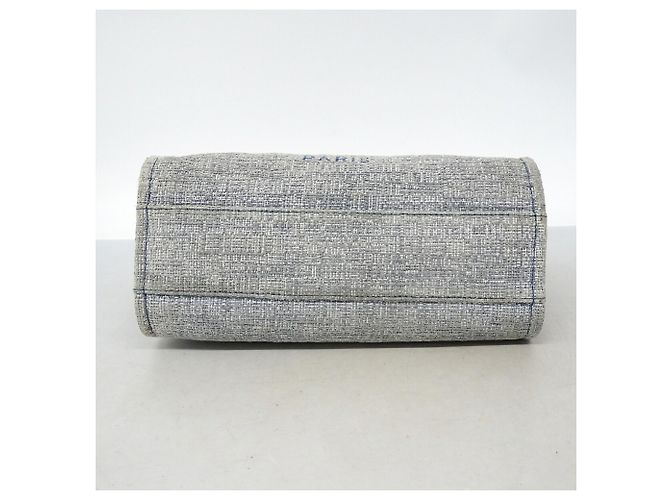 Chanel Deauville Tweed Chain Tote Bag Marineblau - Ansicht 3
