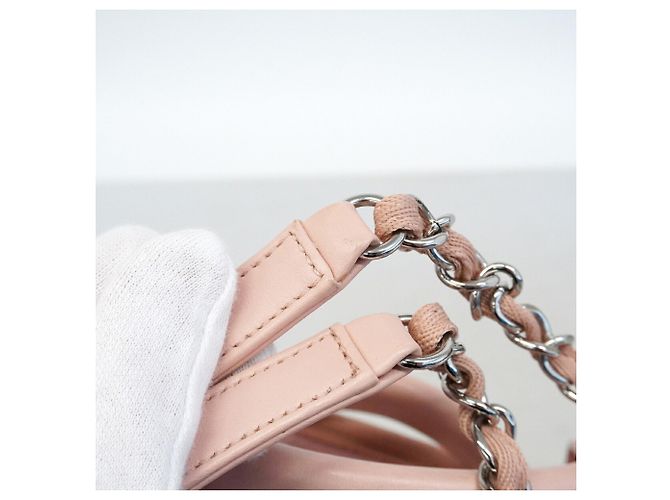 Borsa a tracolla con catena Chanel Deauville Rosa - vista 10