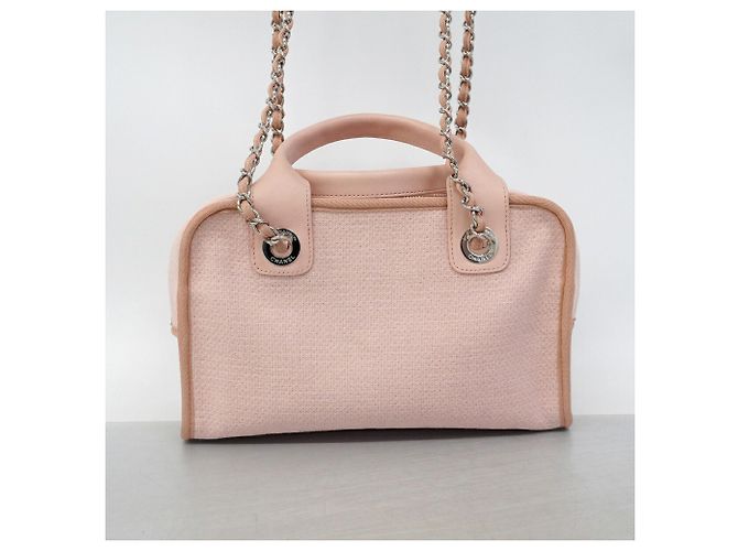 Borsa a tracolla con catena Chanel Deauville Rosa - vista 11