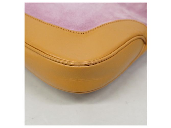 Borsa Gucci Jackie in scamosciato e pelle marrone e rosa - vista 6