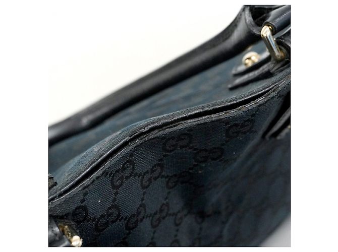 Borsa Tote Gucci GG Canvas Horsebit Nero - vista 7