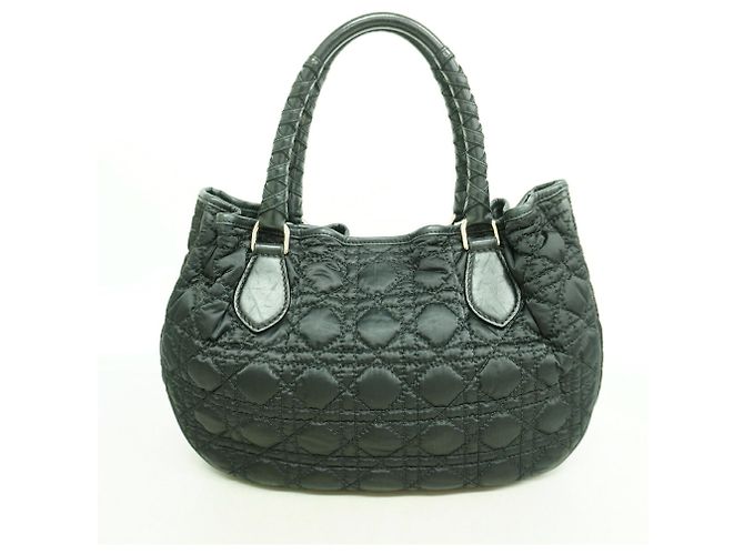 Borsa Christian Dior Cannage in nylon Nero - vista 10