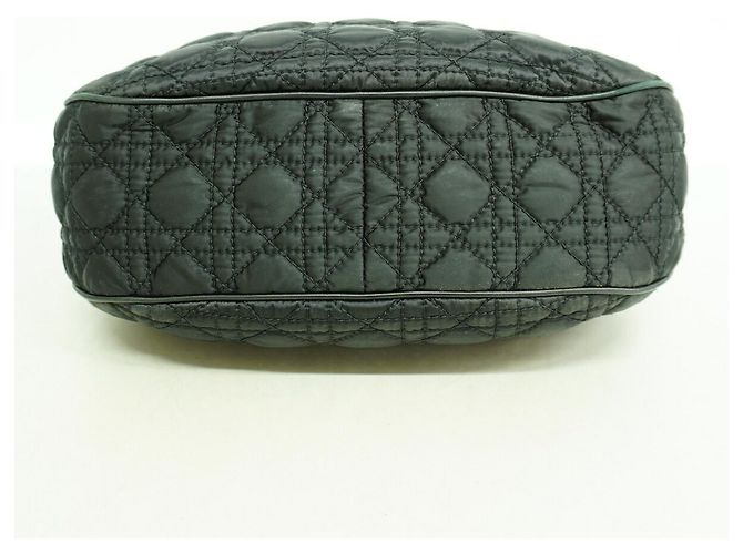 Borsa Christian Dior Cannage in nylon Nero - vista 3