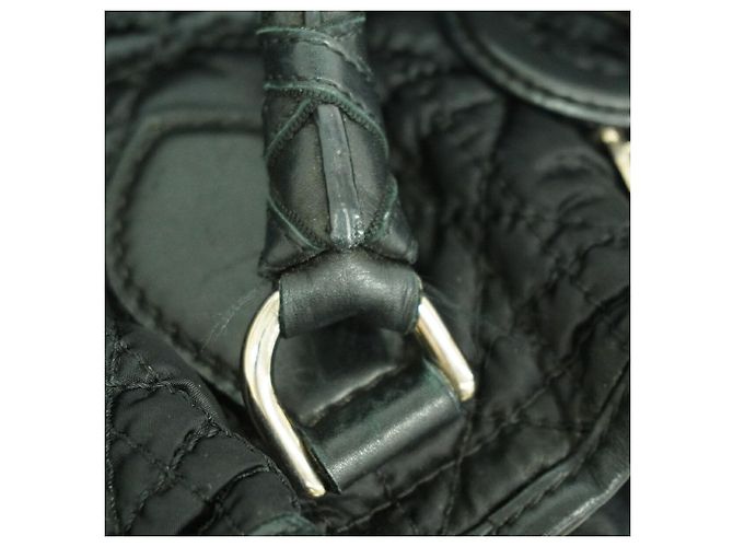 Borsa Christian Dior Cannage in nylon Nero - vista 8