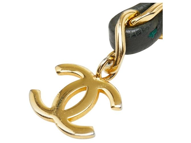 Cinto de corrente Chanel Coco Mark Preto Dourado - vista 2