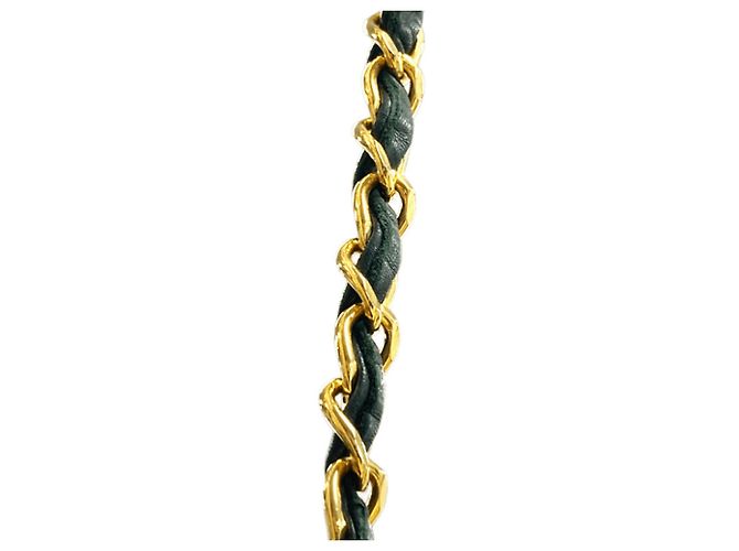 Cinto de corrente Chanel Coco Mark Preto Dourado - vista 4