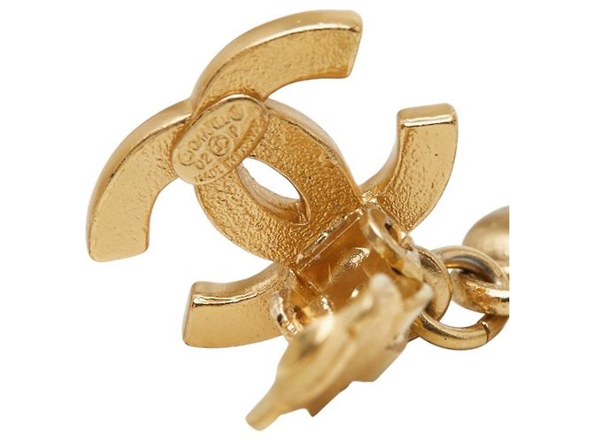 Chanel Coco Mark Herz-Motiv Ohrringe Golden - Ansicht 4