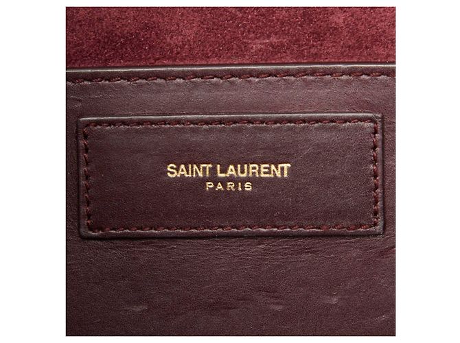 Autre Marque Borsa a tracolla con catena Saint Laurent Betty Rosso Bordò - vista 10
