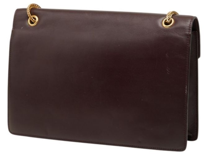 Autre Marque Borsa a tracolla con catena Saint Laurent Betty Rosso Bordò - vista 2