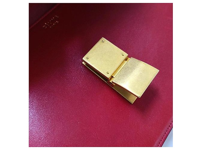 Céline Celine Classic Box Bag em couro vermelho - vista 10